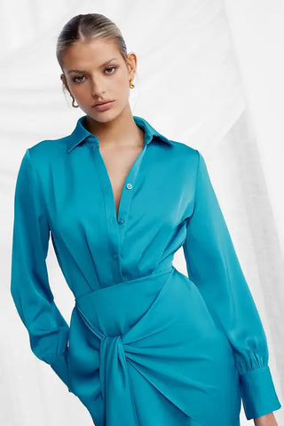 Carolina Shirt Dress - Teal Carolina Shirt Dress - Teal