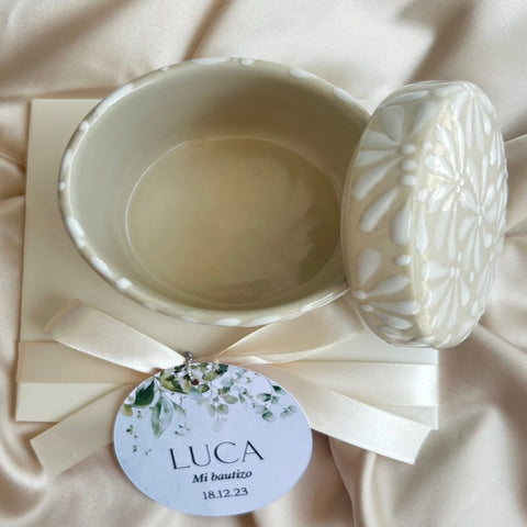 Alhajero con pluma beige Alhajero con pluma beige