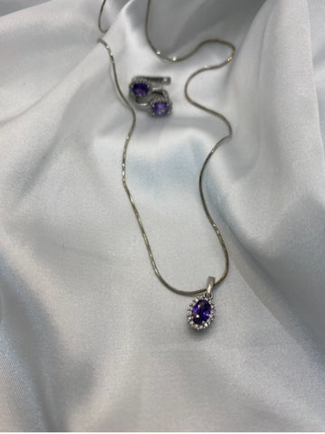 Set oval mini topacio y amatista Set oval mini topacio y amatista