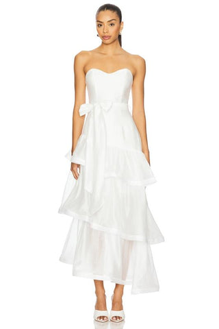VESTIDO CORTO BLANCO ASIMÉTRICO ELLIAT