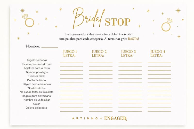 JUEGO DESPEDIDA "BRIDAL STOP"