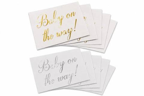 TAG POSTRES "BABY ON THE WAY" CURSIVA