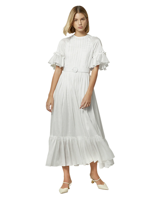 Luminous Silk Linen Pannel Dress