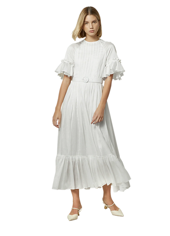 Luminous Silk Linen Pannel Dress