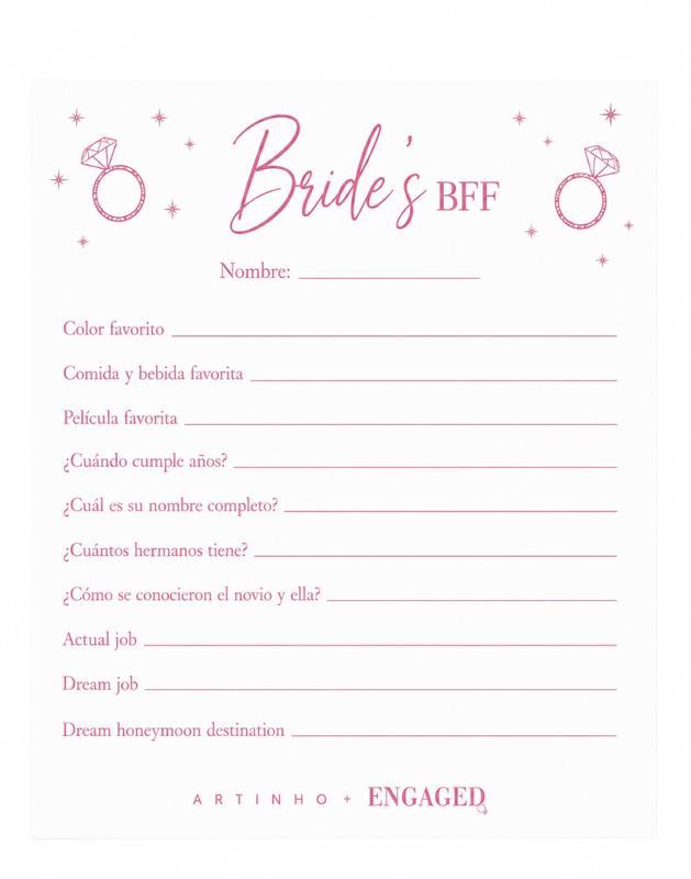 JUEGO DESPEDIDA BRIDES BFF