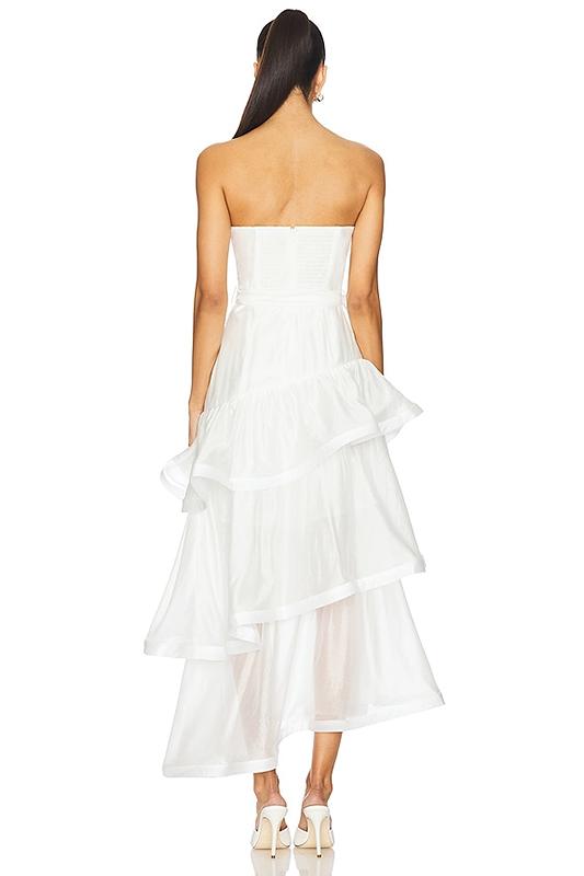 VESTIDO CORTO BLANCO ASIMÉTRICO ELLIAT