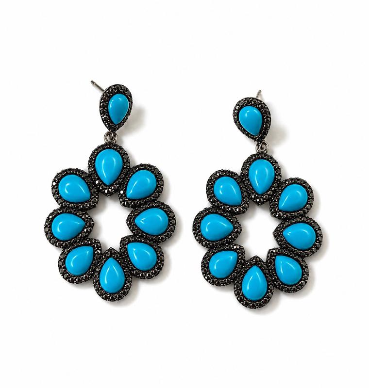 ARETES LARGOS AZULES
