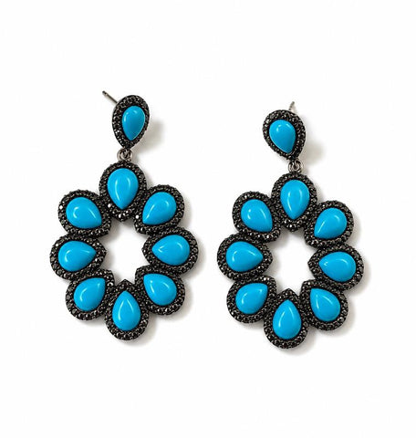 ARETES LARGOS AZULES