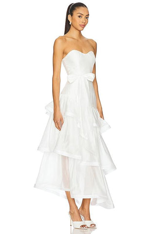VESTIDO CORTO BLANCO ASIMÉTRICO ELLIAT
