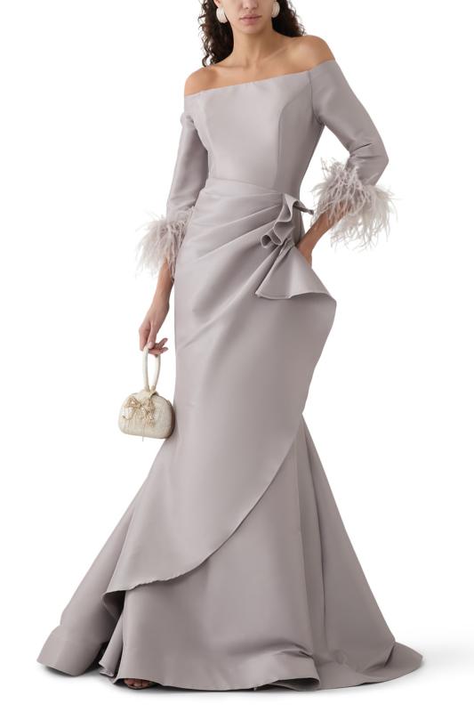 Vestido fiesta merci plumas