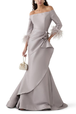 Vestido fiesta merci plumas