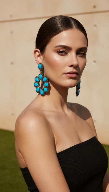 ARETES LARGOS AZULES