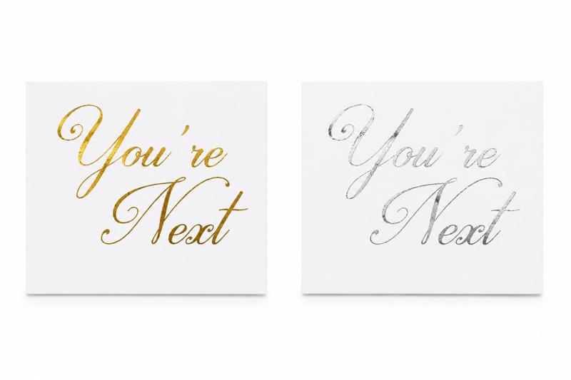 TAG POSTRES "YOU ARE NEXT" CURSIVA 5pz