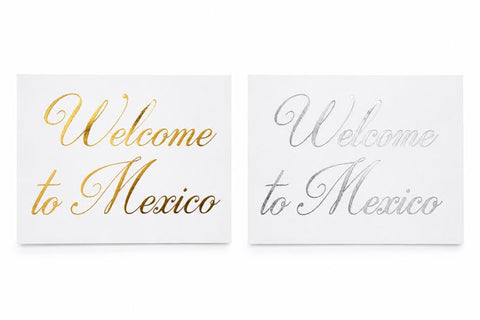 TAG POSTRES "WELCOME TO MEXICO" CURSIVA