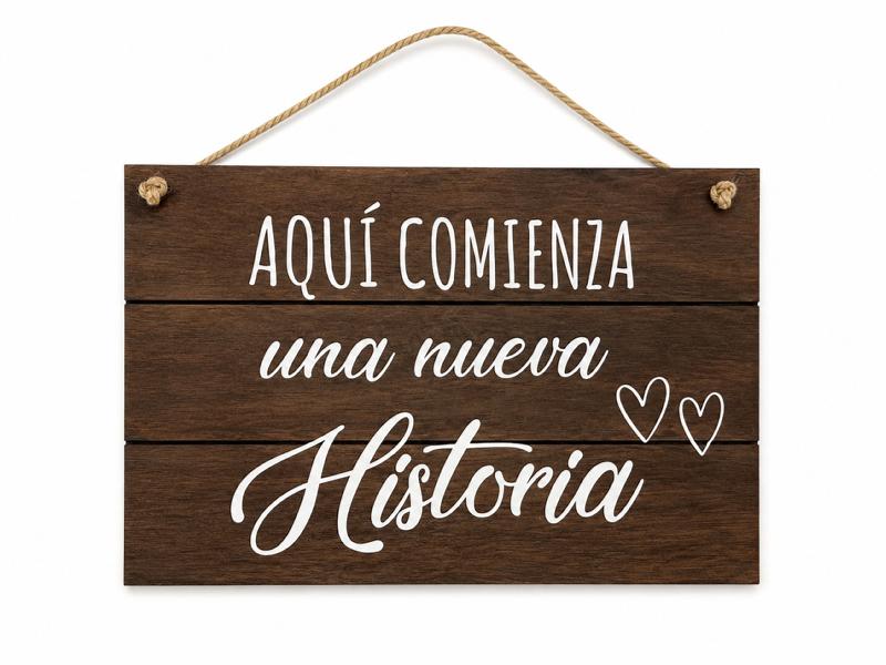 LETRERO NUEVA HISTORIA MADERA