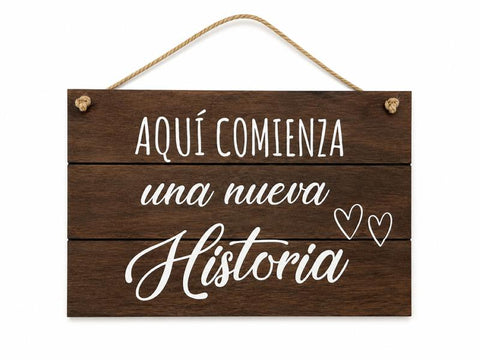 LETRERO NUEVA HISTORIA MADERA