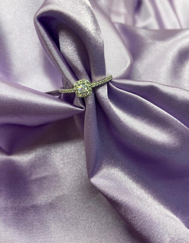 anillo mini cuadrado topacio blanco