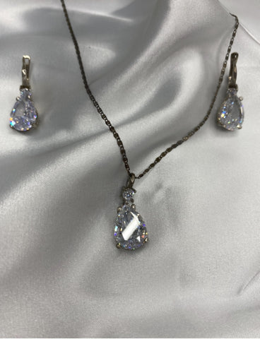 set corte pera de topacio blanco