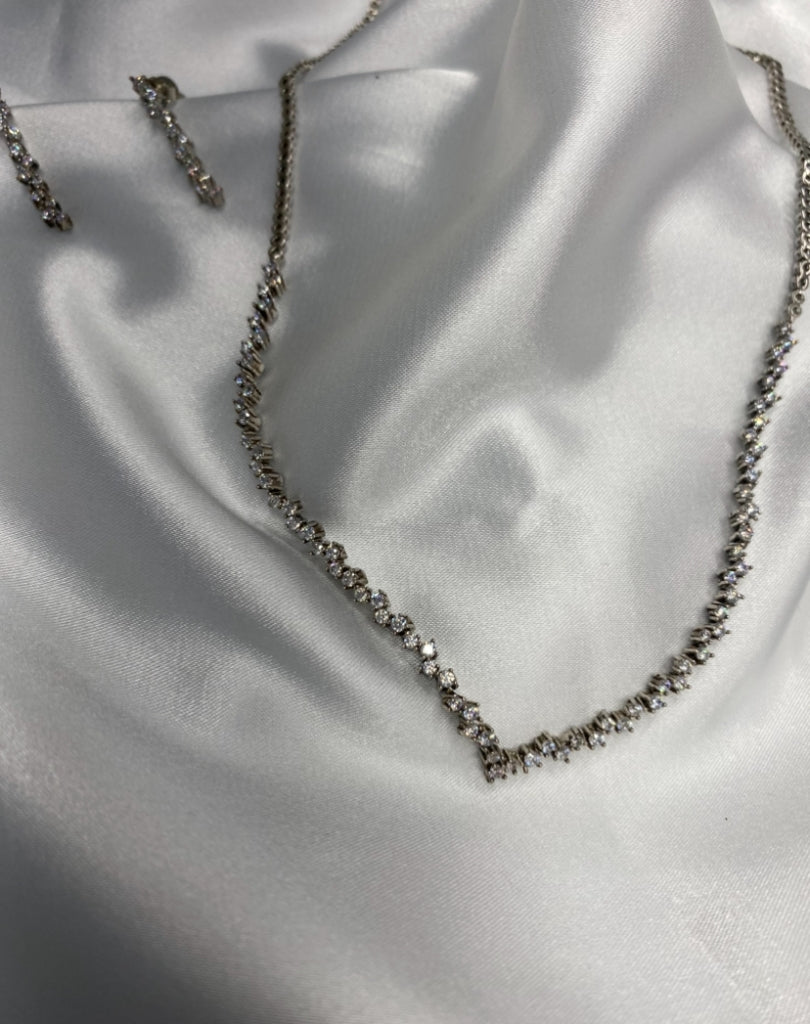 set de topacio blanco chispas