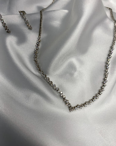 set de topacio blanco chispas