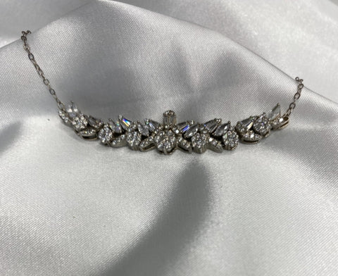 pulsera jardin de topacio blanco