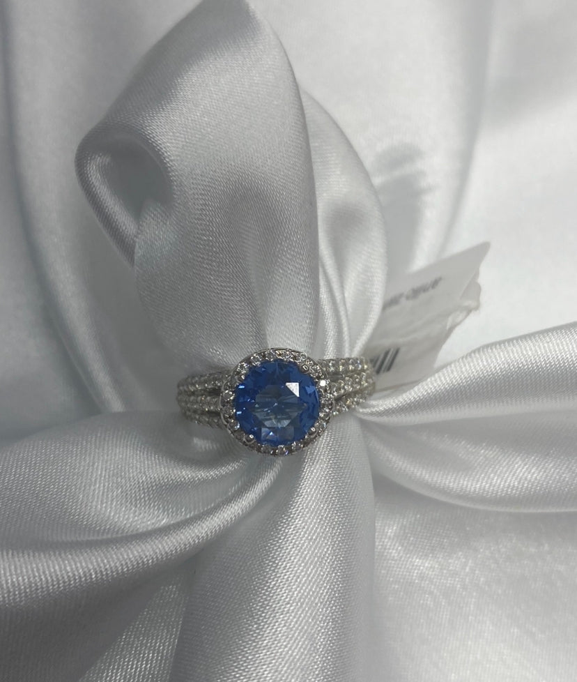 anillo zafiro circular