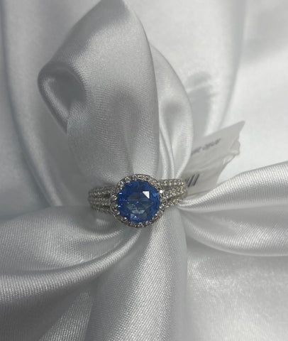 anillo zafiro circular