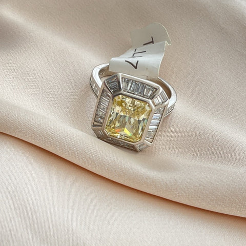 CANARY TOPAZ RECTANGULAR CON HALO BAGUETTE #7