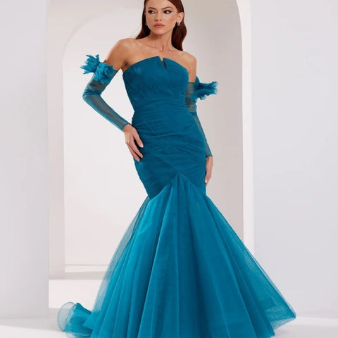 VESTIDO FIESTA  T8S26 TURQUESA