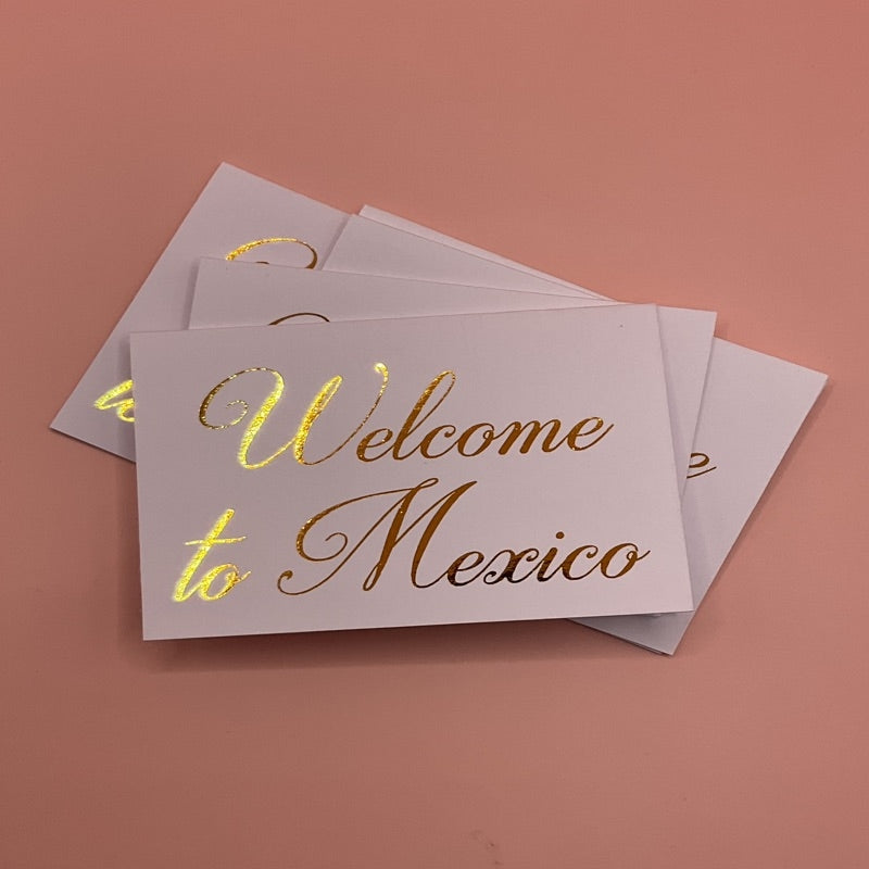 TAG POSTRES "WELCOME TO MEXICO" CURSIVA