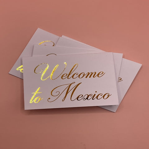 TAG POSTRES "WELCOME TO MEXICO" CURSIVA
