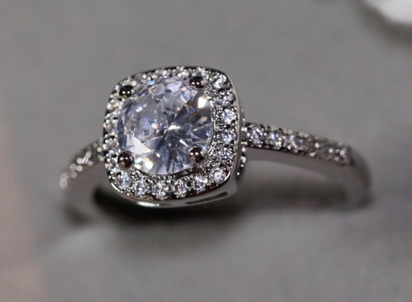 anillo corte brillante circonitas diamante azul cl