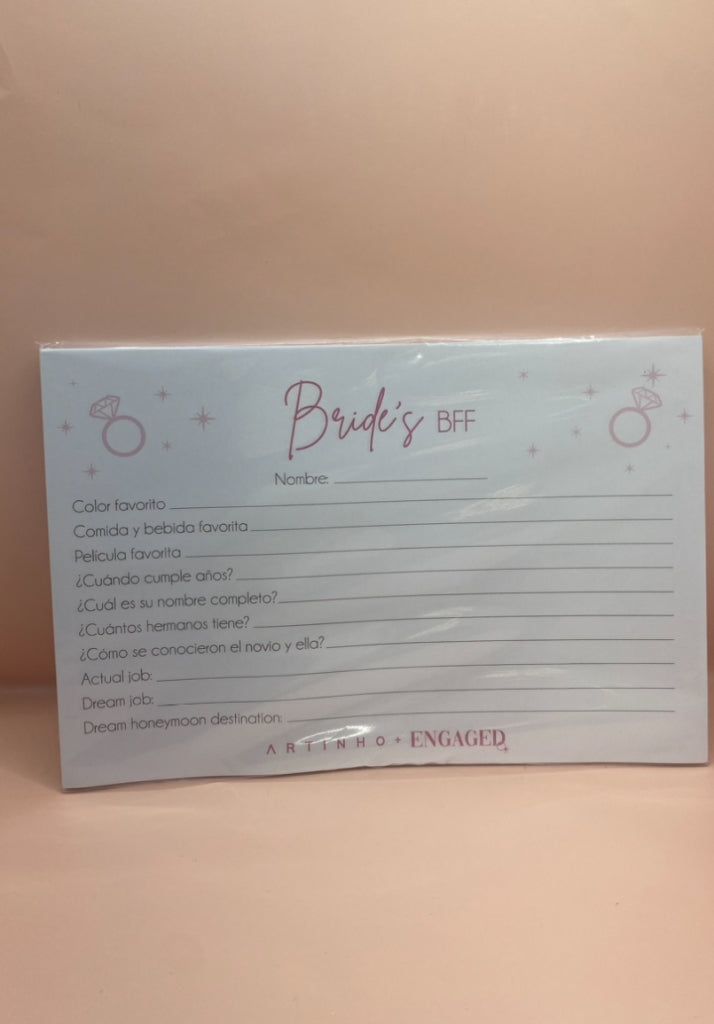 JUEGO DESPEDIDA BRIDES BFF