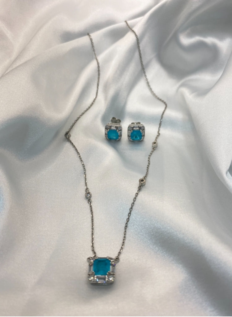 Set cuadrado Turmalina paraiba