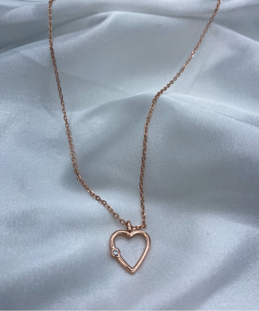 collar corazon rosegold