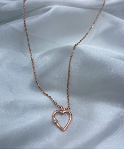 collar corazon rosegold